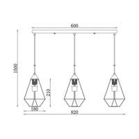 Dekorativna visilica crna 3H-3xE27 - Slika 4