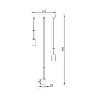 Dekorativna visilica crna 3H-3xE27 - Slika 4
