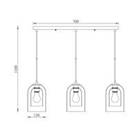 Dekorativna visilica dimljeno siva 3H-3xE27 - Slika 3