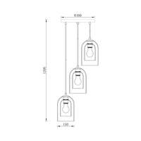 Dekorativna visilica dimljeno siva 3H-3xE27 - Slika 3