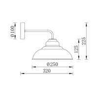 Dekorativna zidna svetiljka, crna 1H-1xE27 - Slika 3