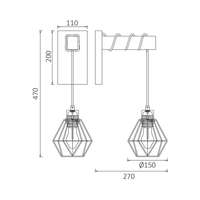 Dekorativna zidna svetiljka drvo 1H-1xE27 - Slika 3