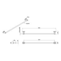 Držač peškira 60cm jednodelni ENJOY LINNI - Slika 3