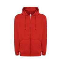 Duks s kapuljačom i zatvaračem, unisex, crvena