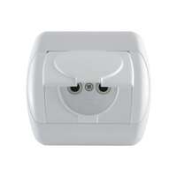 Dvopolna priključnica 16A/250V, 2P+E, sa poklopcem, francuski standard, plastika Royal