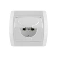 Dvopolna priključnica 16A/250V, 2P+E, sa poklopcem, keramika Status