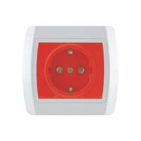 Dvopolna priključnica 16A/250V, 2P+E, zaštita od dodira, narandžasta, plastika Status