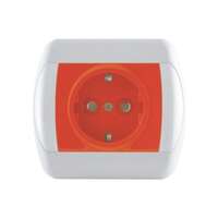 Dvopolna priključnica 16A/250V, 2P+E, zaštita od dodira, narandžasta, plastika Royal