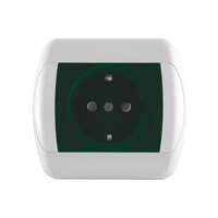 Dvopolna priključnica 16A/250V, 2P+E, zaštita od dodira, zelena, plastika Royal