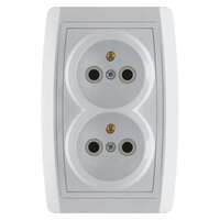 Dvostruka priključnica 16A/250V, 2P+E, francuski standard, plastika Status
