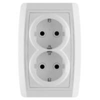 Dvostruka priključnica 16A/250V, 2P+E, plastika Status