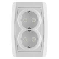 Dvostruka priljučnica 16A/250V, 2P+E, zaštita od dodira, plastika Status