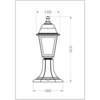 Fenjer stubna lampa Blake 1xE27 Crna IP44 41.5cm - Slika 2