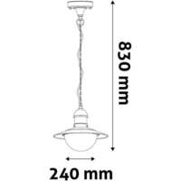 Fenjer visilica Imperial 1xE27 IP44 satin-nikl - Slika 2