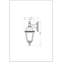 Fenjer zidna lampa Blake-D 1xE27 Crna IP44 150x350mm - Slika 3