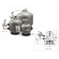 Filter Emaux S Series Side 41 m3/h fi1020mm outlet 2 1/2" S1000C - Slika 2