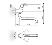 Jednoručna baterija za hladnu vodu izliv 140mm PERLA JP523014 - Slika 2
