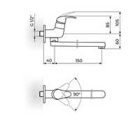 Jednoručna baterija za hladnu vodu izliv 150mm PERLA JP522015 - Slika 2