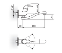 Jednoručna baterija za hladnu vodu izliv 200mm - S PERLA JP522S20 - Slika 2