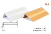 Lajsna ugaona L-profil 244 - srebrna mat 2.7m