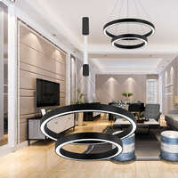 Led visilica, okrugla crna, 65W-3U1 - Slika 2