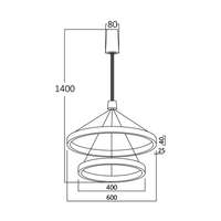 Led visilica, okrugla zlatna, 65W-3U1 - Slika 4