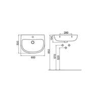 Konzolni lavabo 60 OXI LINNI - Slika 3