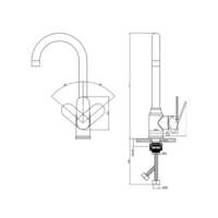 Slavina za sudoperu TEMZA black 001 LINNI - Slika 4