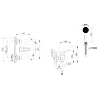 Slavina za tuš kabinu DUNAV LINNI - Slika 5