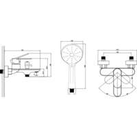 Slavina za tuš kabinu TEMZA 001 black LINNI - Slika 2