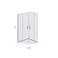 LINNI tuš kabina ASYMMETRIC 120×80 - Slika 2