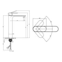 Visoka slavina za lavabo TEMZA black LINNI - Slika 4