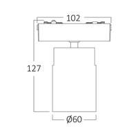 Magnetna linearna svetiljka 7W 3000K crna - Slika 3