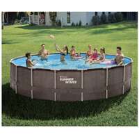 Okrugli bazen sa metalnim ramom 366x91cm Summer Waves Rattan + Filter pumpa RX0600 2,3m3/h, merdevine i zastitni prekrivac