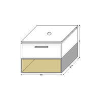 Ormaric 60 NAPOLI LINNI hrast-black - Slika 2