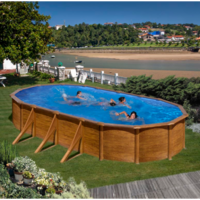 Ovalni montažni bazen GRE Wood - set 5,0X3,0X1,32 - 4m3/h