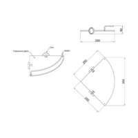 Polica staklena ugaona MODERN LINNI - Slika 3