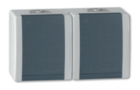 Priključnica dvopolna dvostruka premoštena Power 16A/250V siva