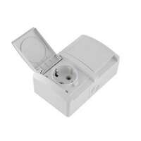 Priključnica dvostruka SETQ 16A/250V hor. bela plastika