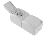 Priključnica dvostruka SETQ 16A/250V vertikalna bela