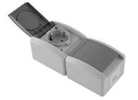 Priključnica dvostruka SETQ 16A/250V vertikalna siva