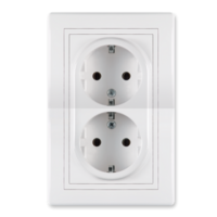 Priključnica dvopolna dvostruka sa polikarbonatskim jezgrom Prestige