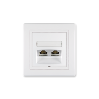 Priključnica komunikacijska dvostruka sa Keystone modulima RJ45 Cat6, FTP Prestige