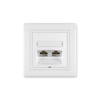 Priključnica telefonska dvostruka sa Keystone modulima RJ12 6/6 Cat3 Prestige