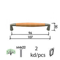 Ručica za nameštaj C190 MAT-NI/BUK 96/107/30MM (2KOM) M4X22MM DBP2