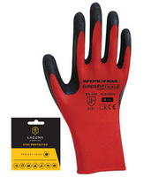Rukavica s latex premazom crvena
