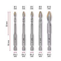S-CASE set burgija za ciglu i keramiku E6.3 1/4" 10/1 Einhell - Slika 3