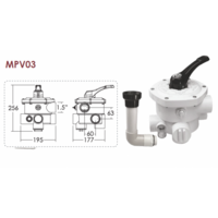 Šestopoložajni ventili Emaux za filtere 2 1/2" - Slika 2