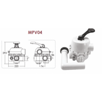 Šestopoložajni ventili Emaux za filtere 6/4" - Slika 3