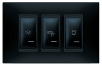 Set sklopki za kupatilo sa indikacijom horizontalni 3x16A crni Experience
